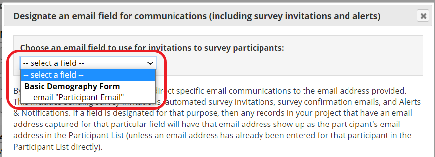 Select the email field