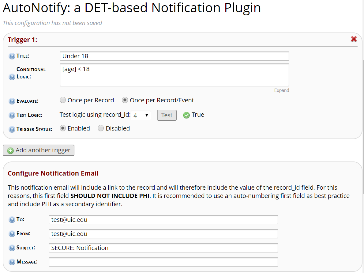 DET Configuration