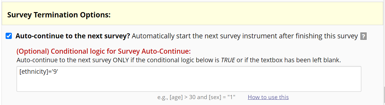 Conditional logic for Survey Auto-Continue