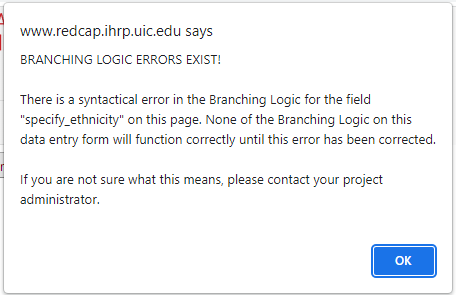 Branching Errors