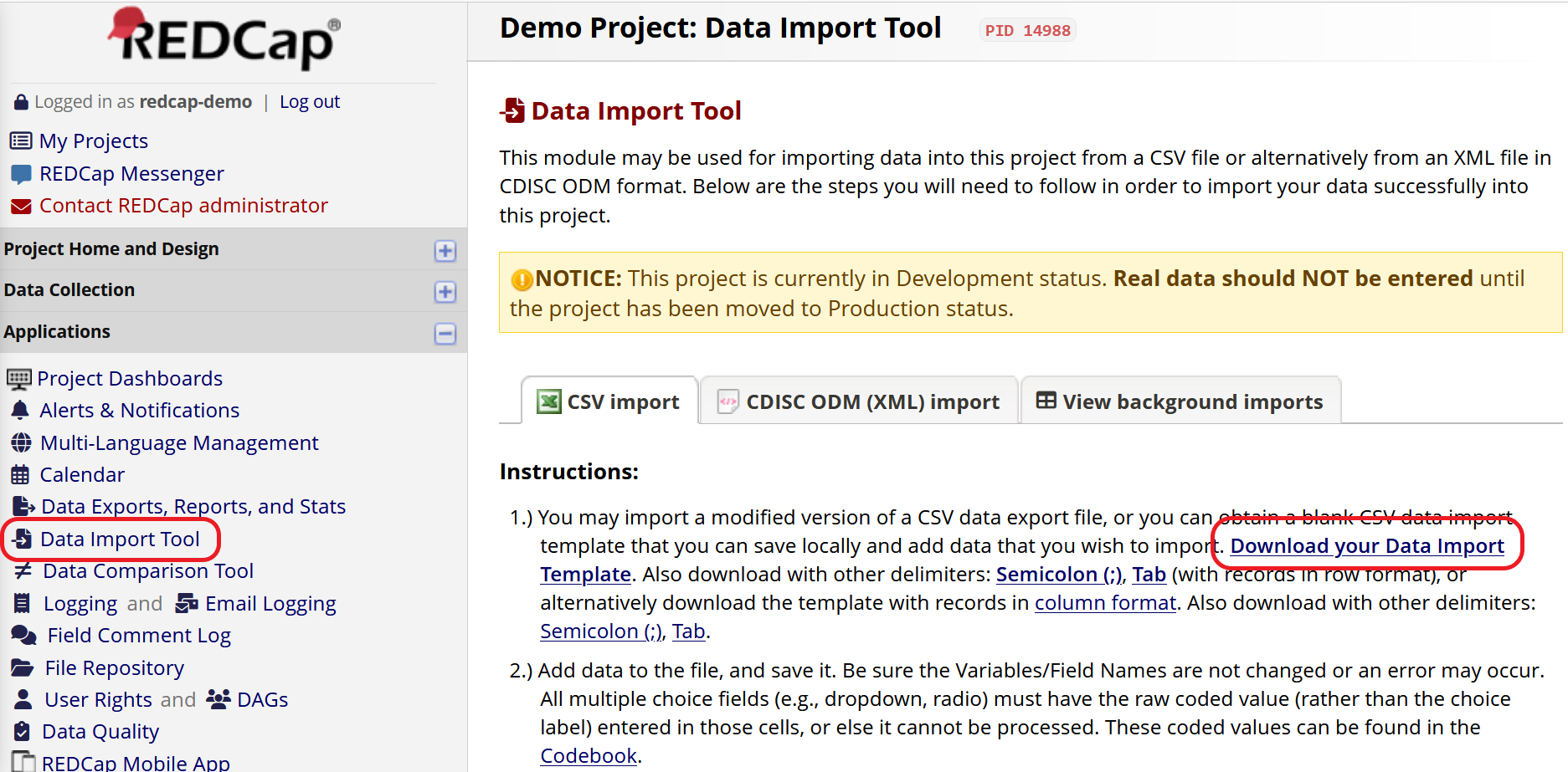 Data Import Tool