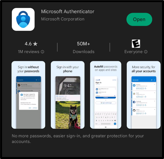 Google Authenticator; Microsoft Authenticator