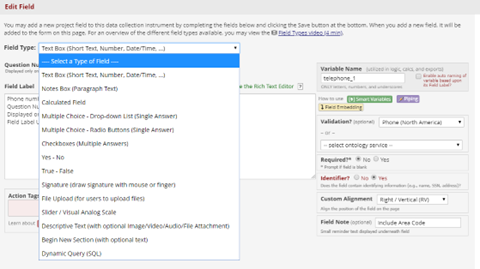 Edit survey fields.