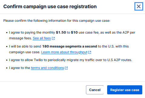 Confirm campaign use registration